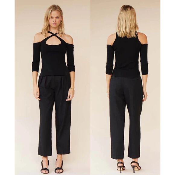 NWT Suboo The Dylan Long Sleeve Reversible Keyhole Top Black Womrn's Size XS - Picture 2 of 6